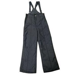 Vintage Skitique Ski Snow Bibs Mens Small Black Insulated Nylon Snowboarding